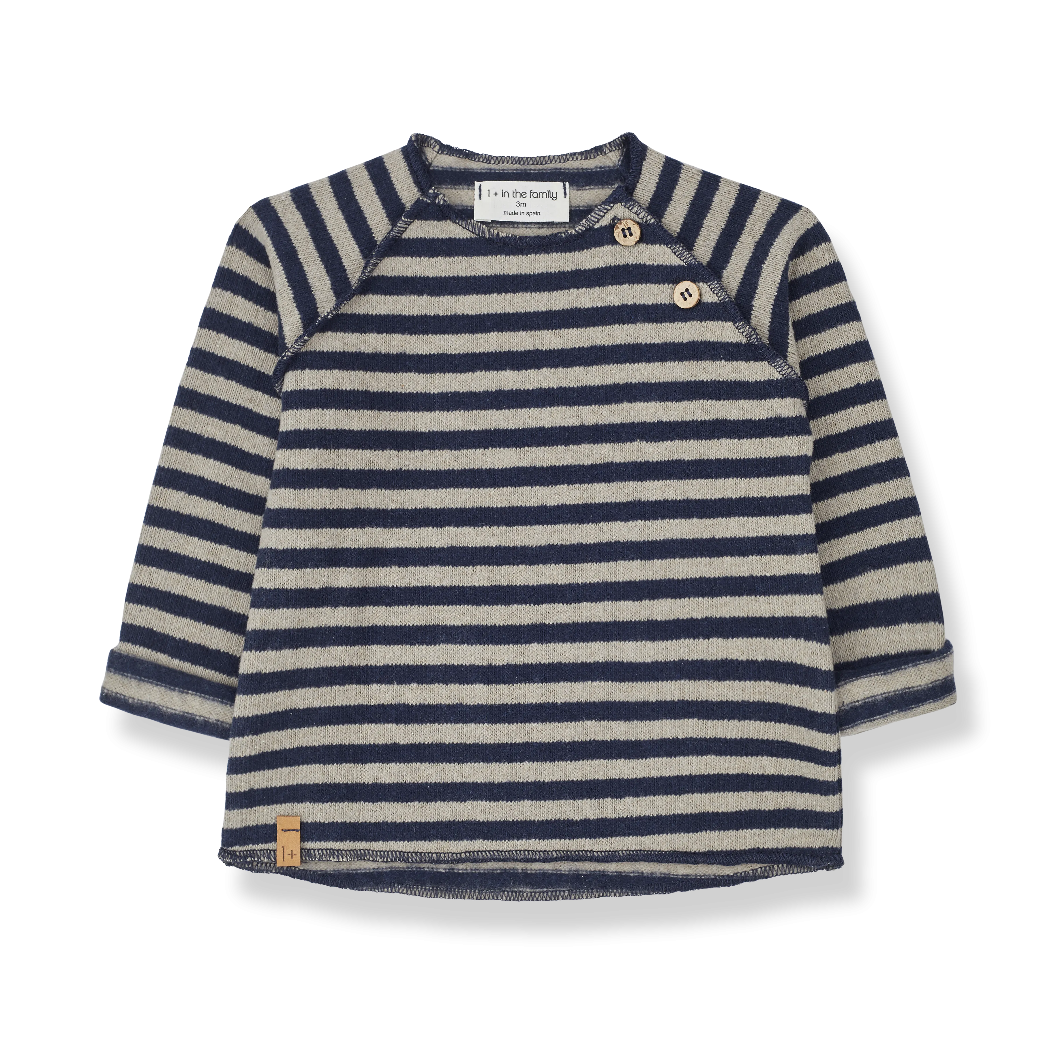 1  in the Family Alex Navy Taupe Sweater