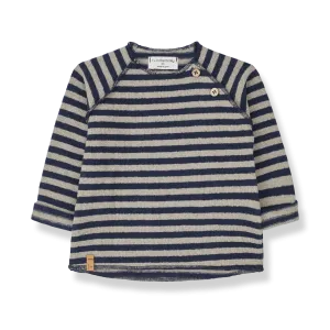 1  in the Family Alex Navy Taupe Sweater