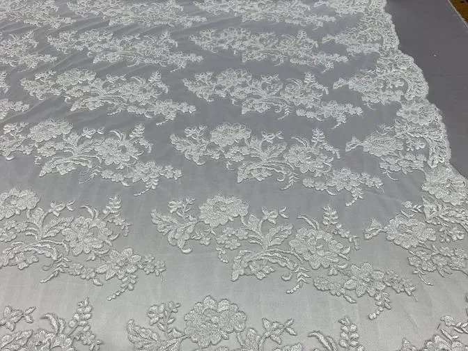 2 Way Stretch Flowers Mesh Lace Embroidered Lace Fabric By The Yard