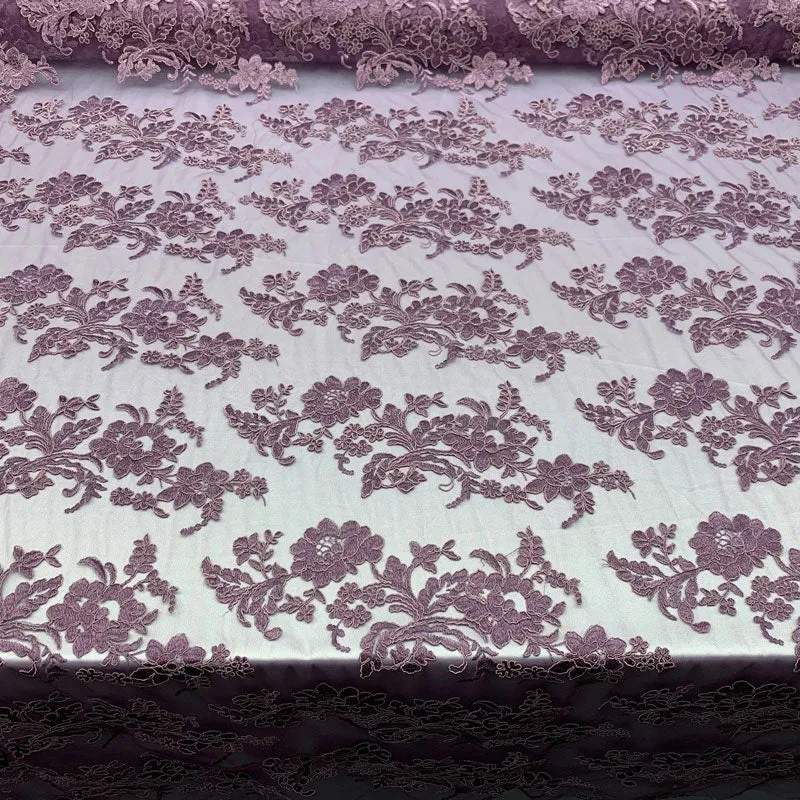 2 Way Stretch Flowers Mesh Lace Embroidered Lace Fabric By The Yard