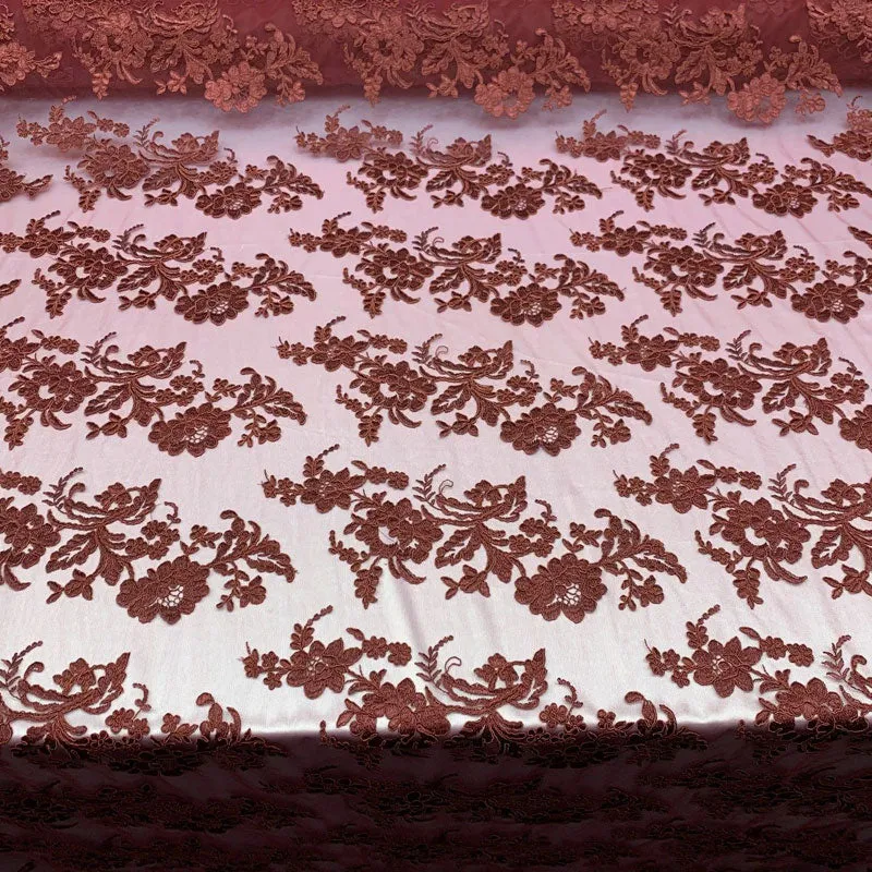 2 Way Stretch Flowers Mesh Lace Embroidered Lace Fabric By The Yard