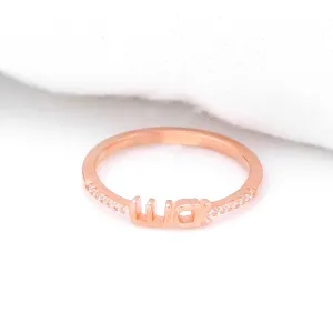 925 Rosegold Ovel Heart  Silver Ring