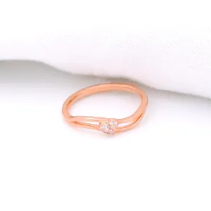 925 Rosegold  Ticker Silver Ring