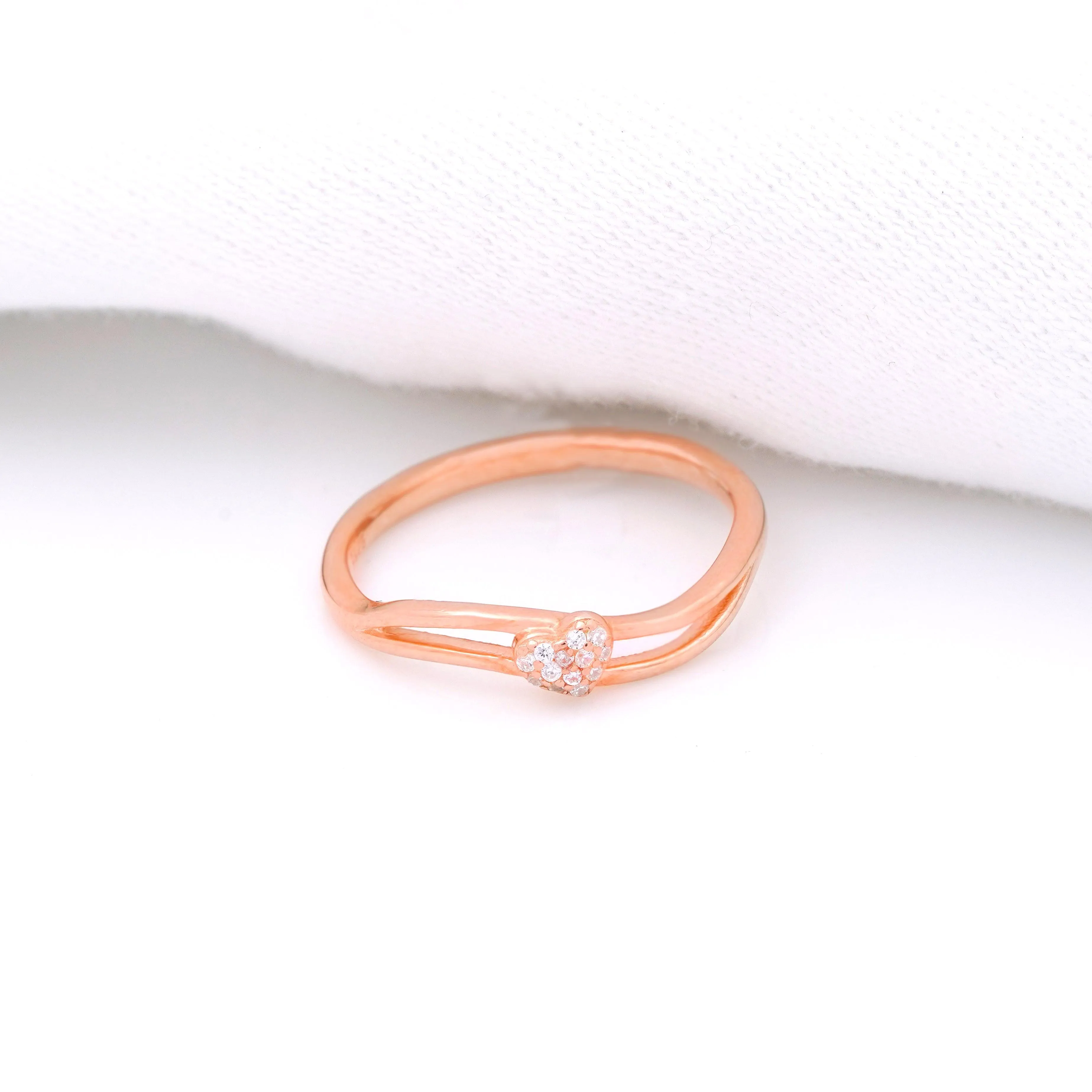 925 Rosegold  Ticker Silver Ring