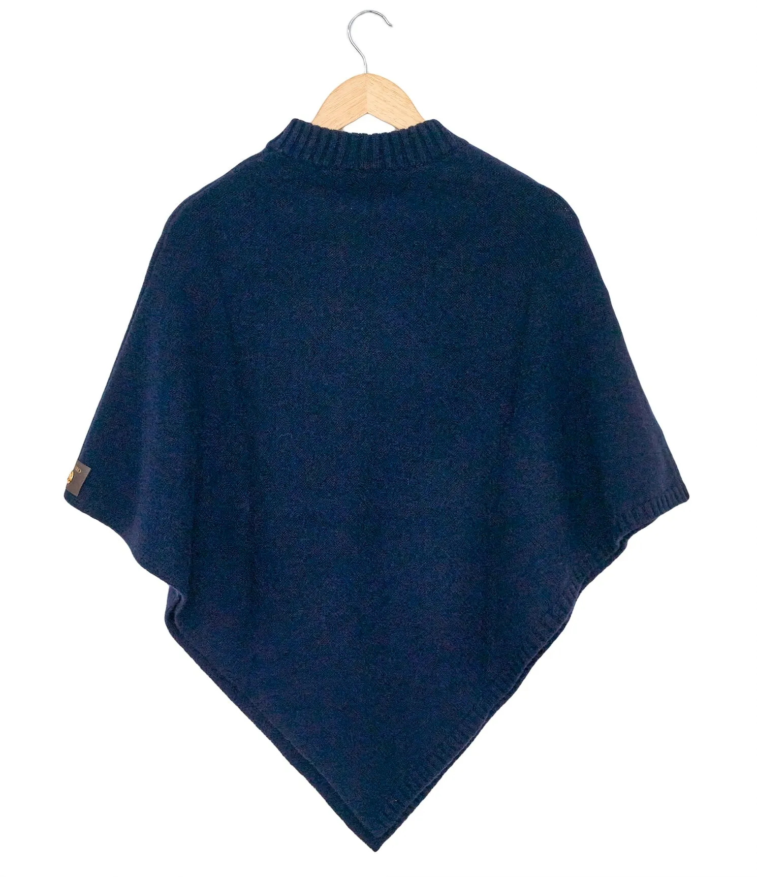 ADAMSBRO SOLID CASHMERE PONCHO NAVY