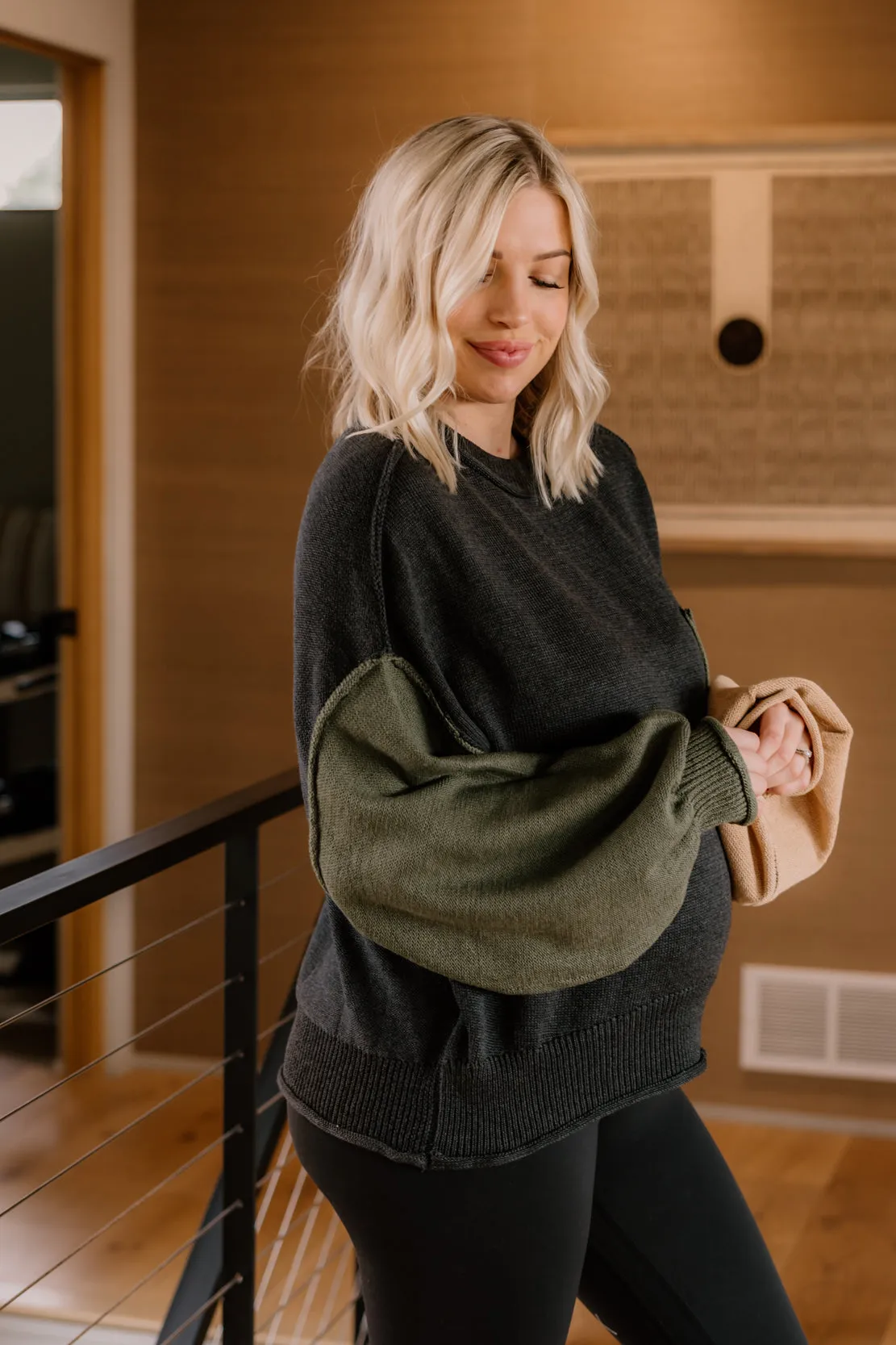 Aly Colorblock Sweater | Black Multi