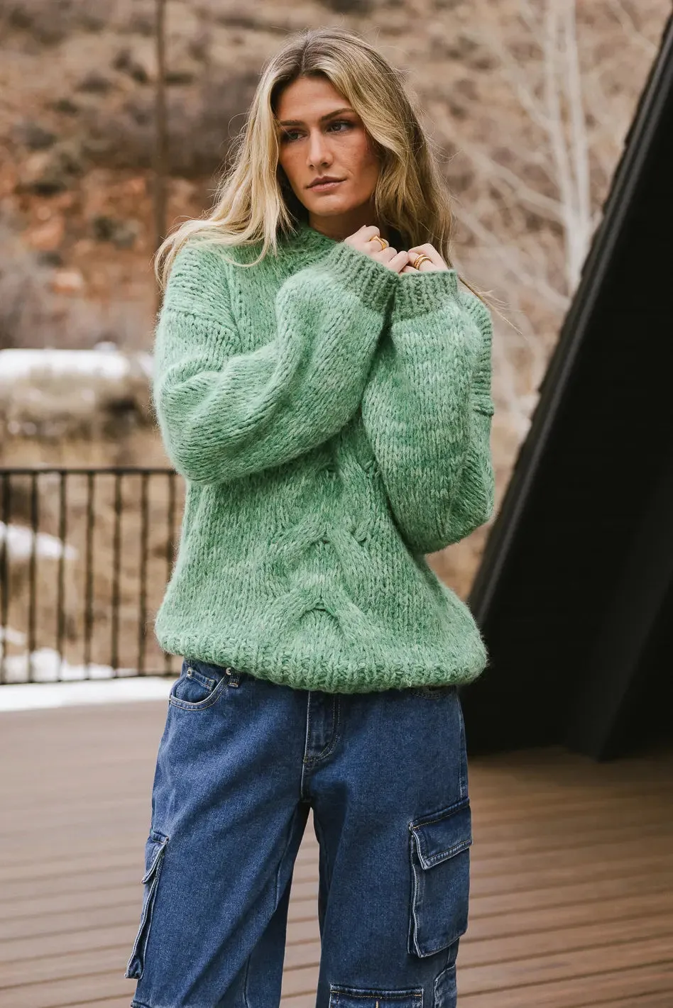 Anastasia Knit Sweater in Green