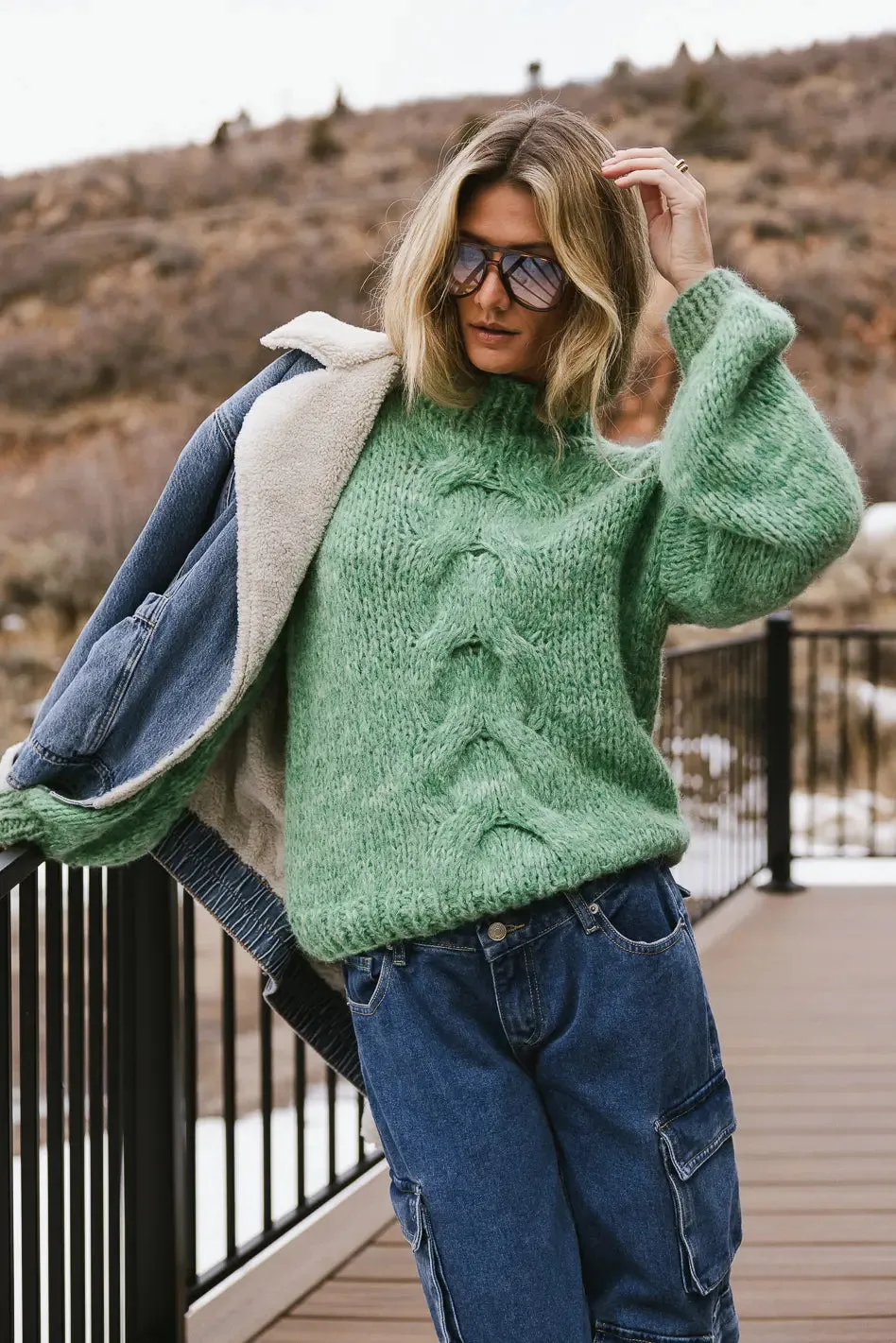 Anastasia Knit Sweater in Green