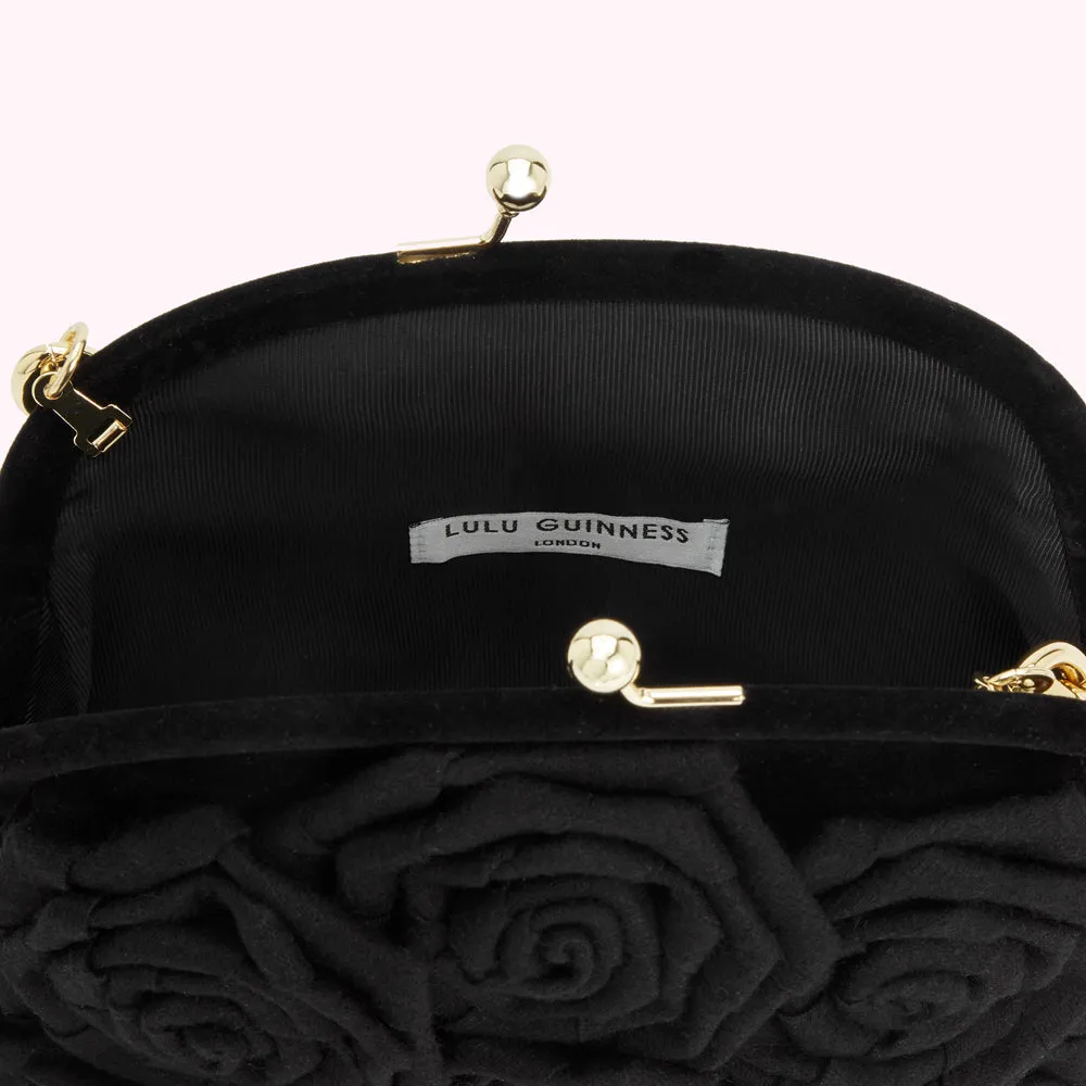 BLACK LIFE IS A BAG OF ROSES ROSIE HANDBAG