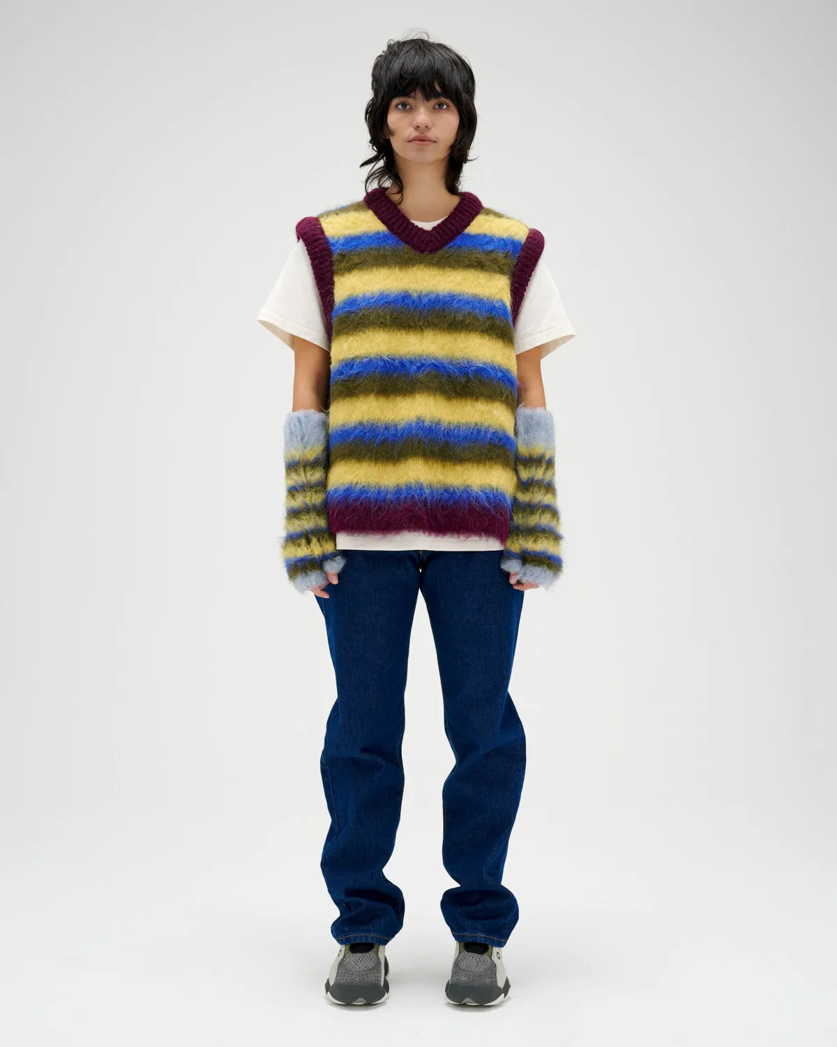 Blurry Lines Alpaca Sweater Vest - Yellow Multi