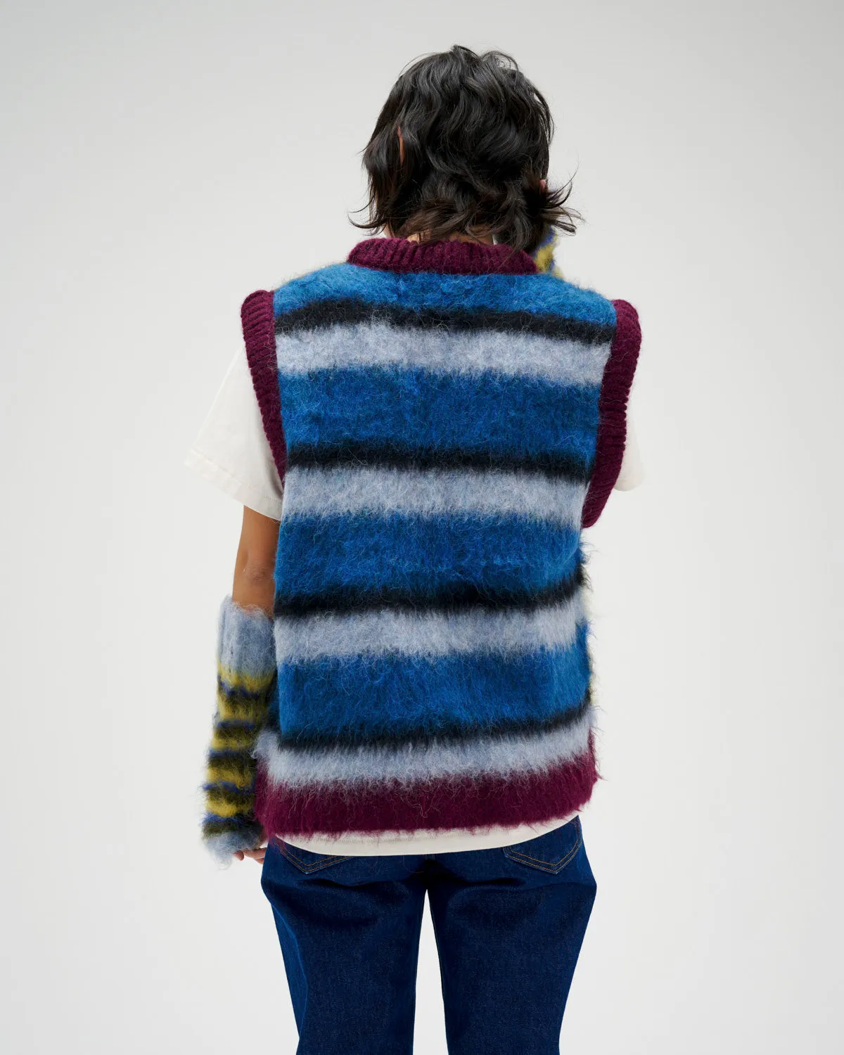 Blurry Lines Alpaca Sweater Vest - Yellow Multi