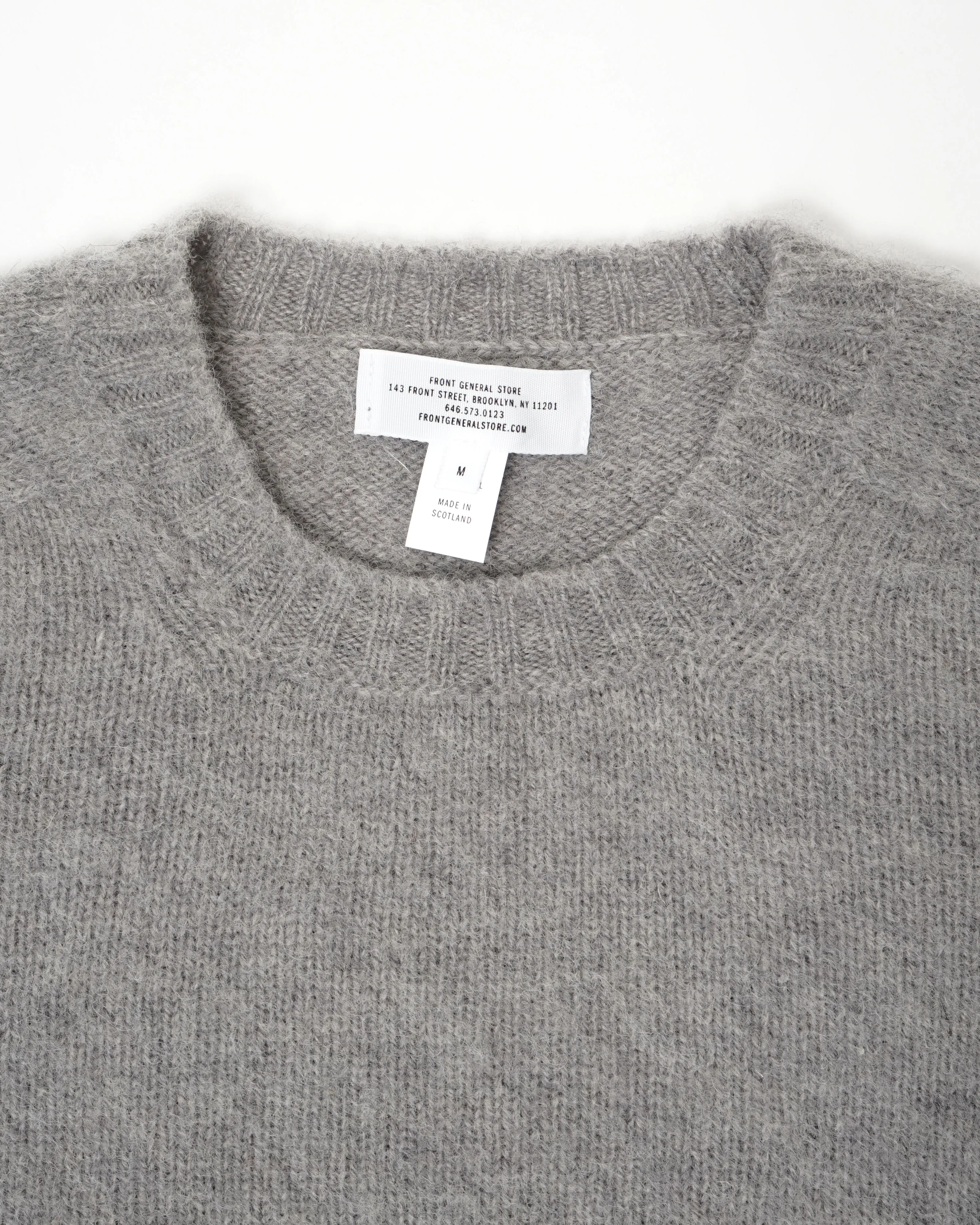 Brushed Shetland Sweater Crew Neck / Grey