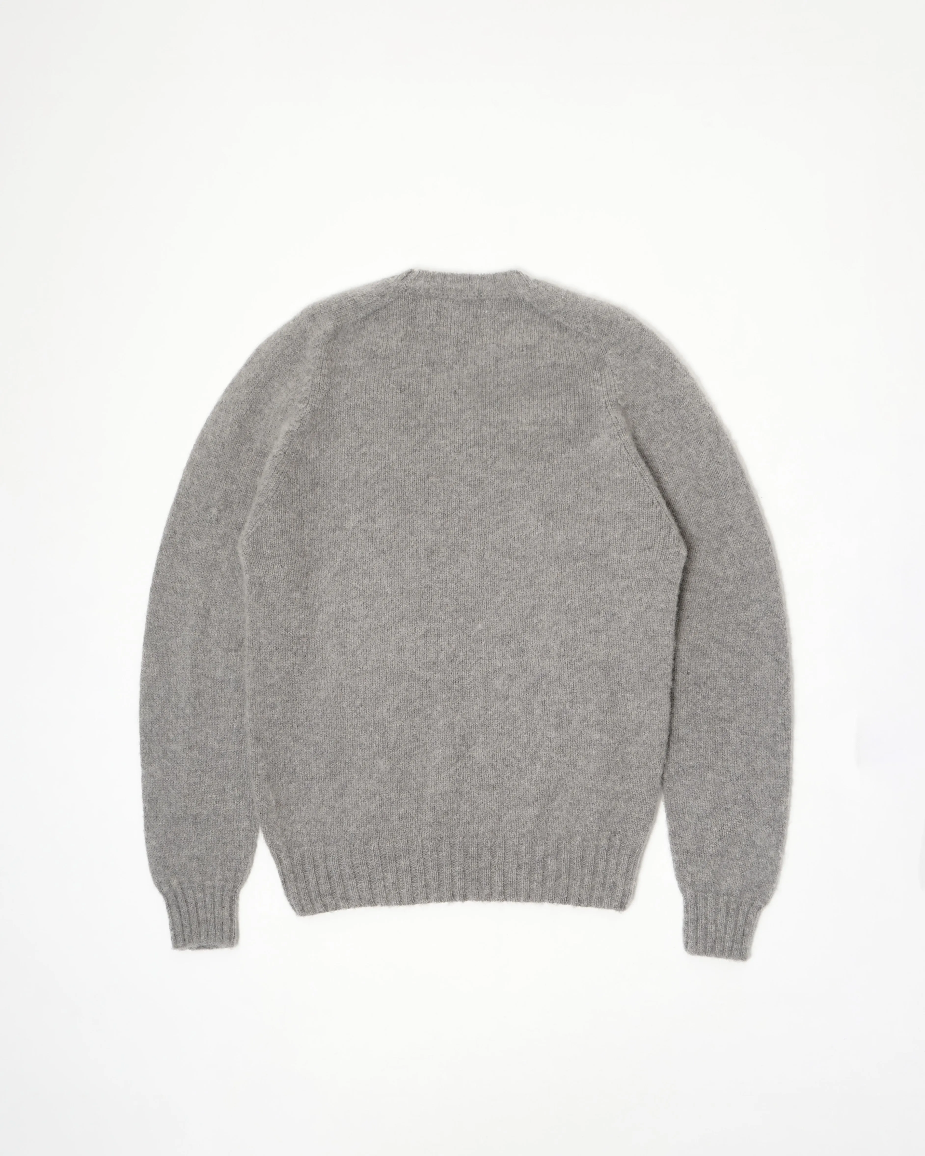 Brushed Shetland Sweater Crew Neck / Grey