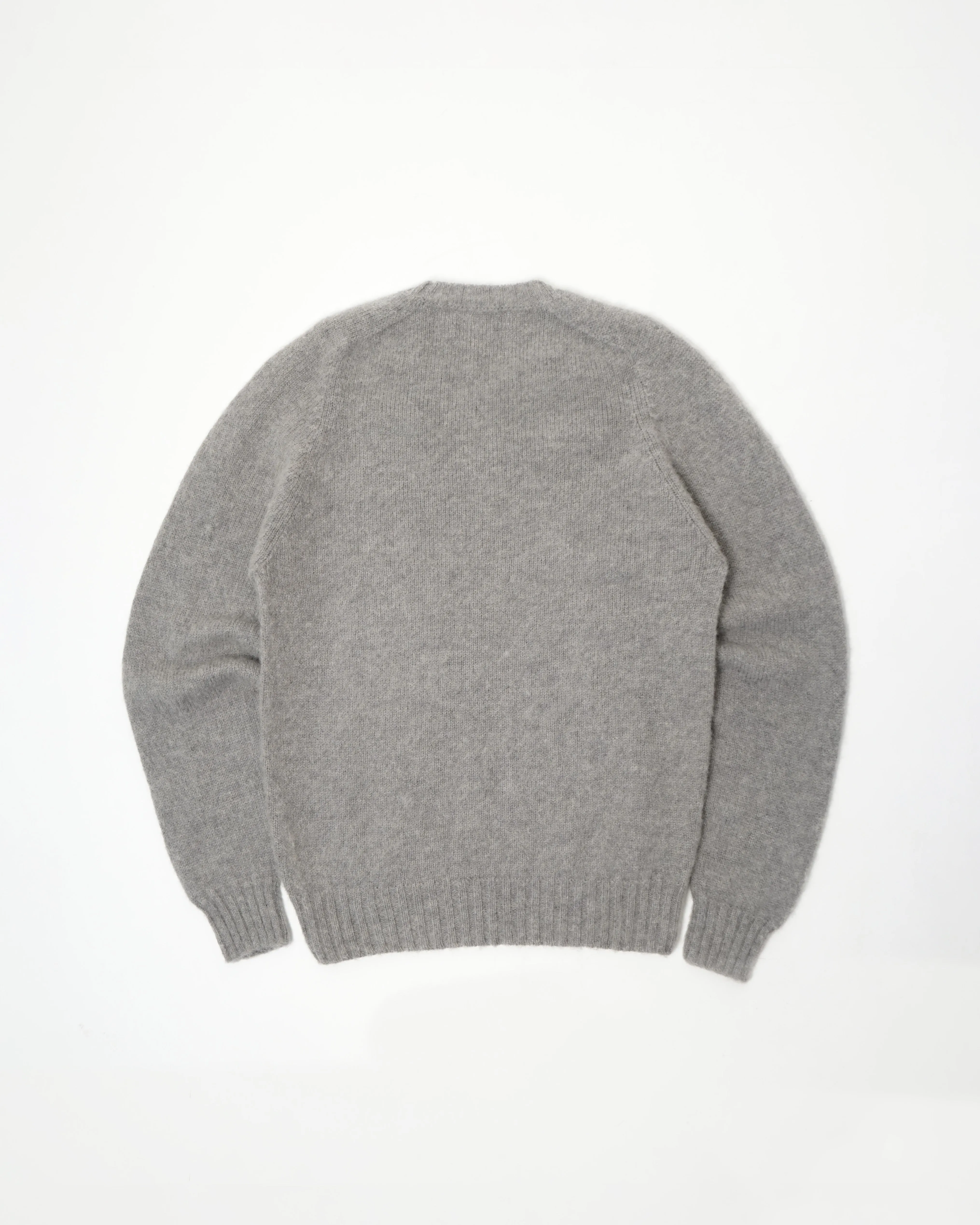 Brushed Shetland Sweater Crew Neck / Grey