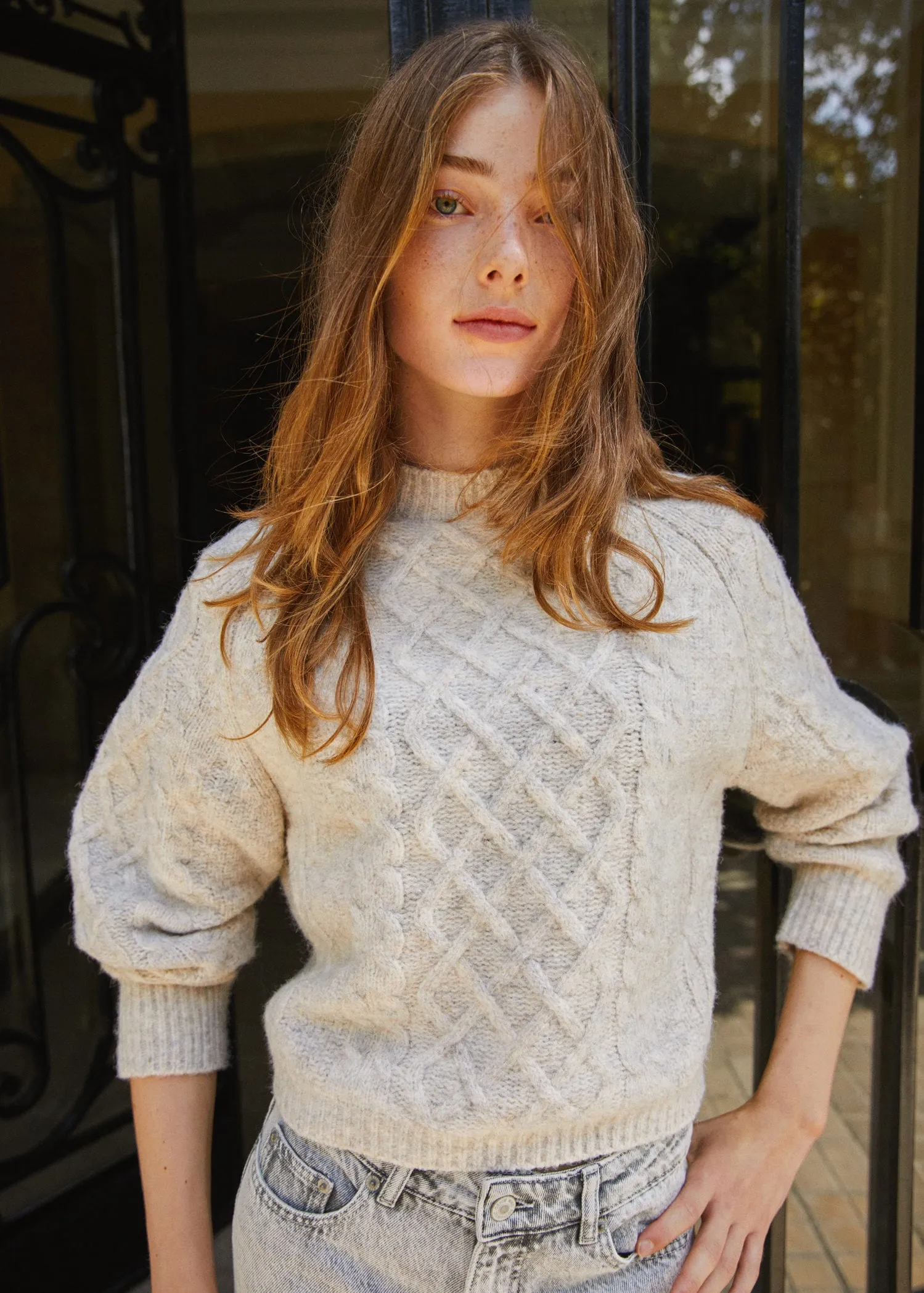 Cable-knit sweater