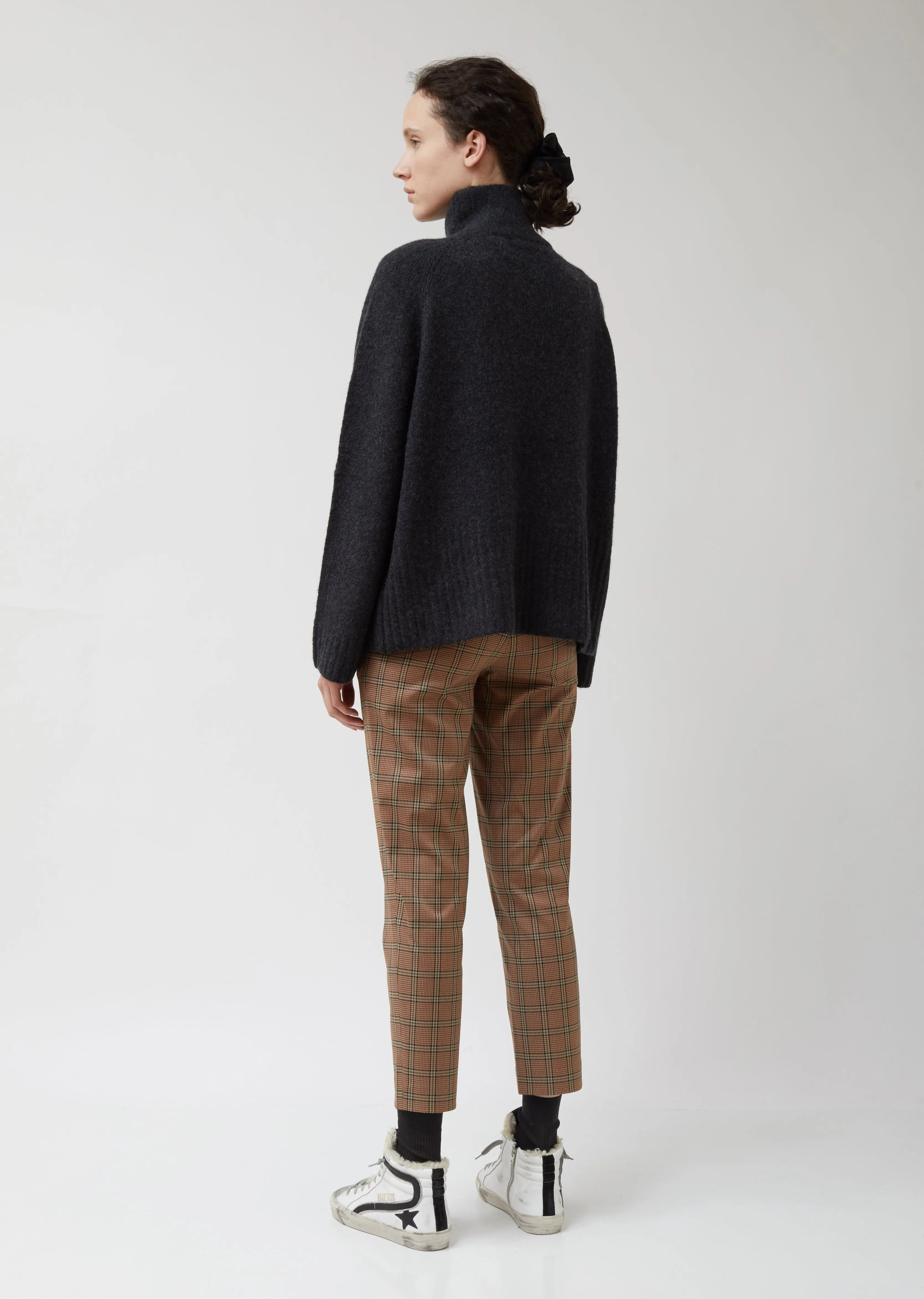 Cashmere Wool Wide Rib Turtleneck