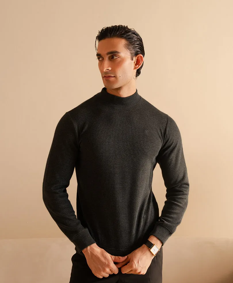 Charcoal Mock Neck