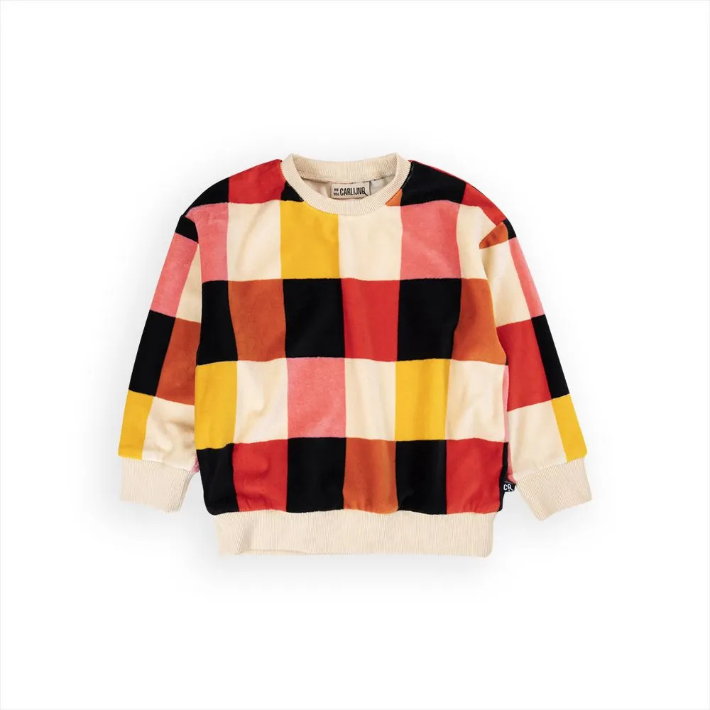 Checkers Velour Sweater