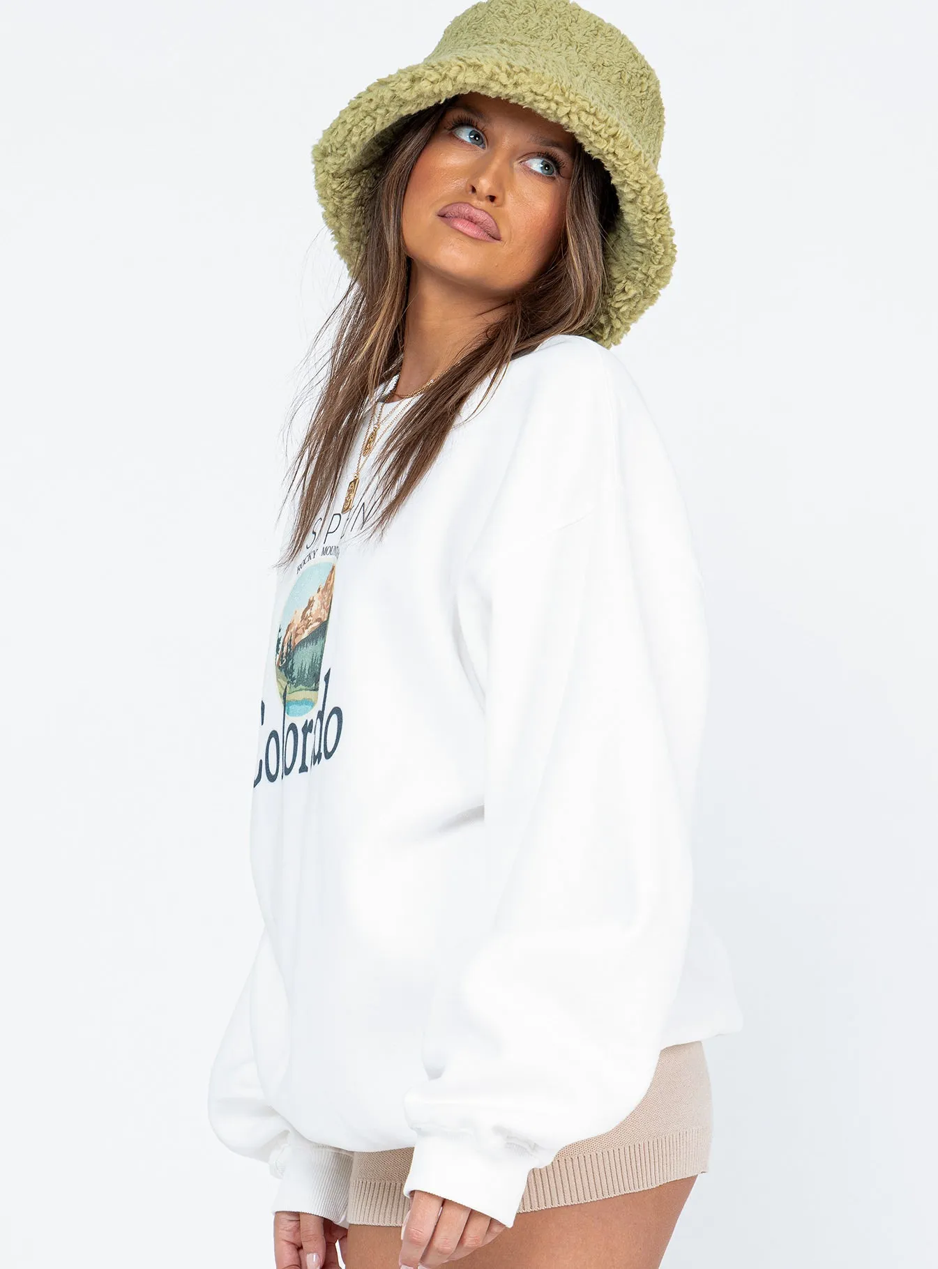 Colorado Oversized Crewneck Sweatshirt White