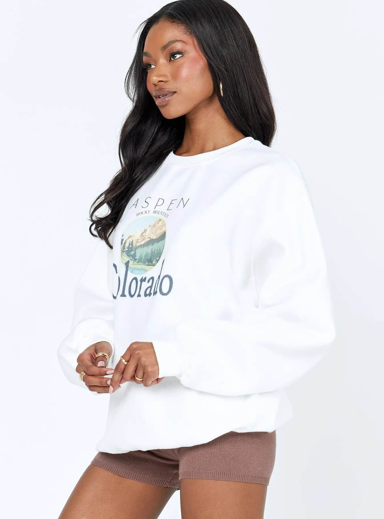 Colorado Oversized Crewneck Sweatshirt White