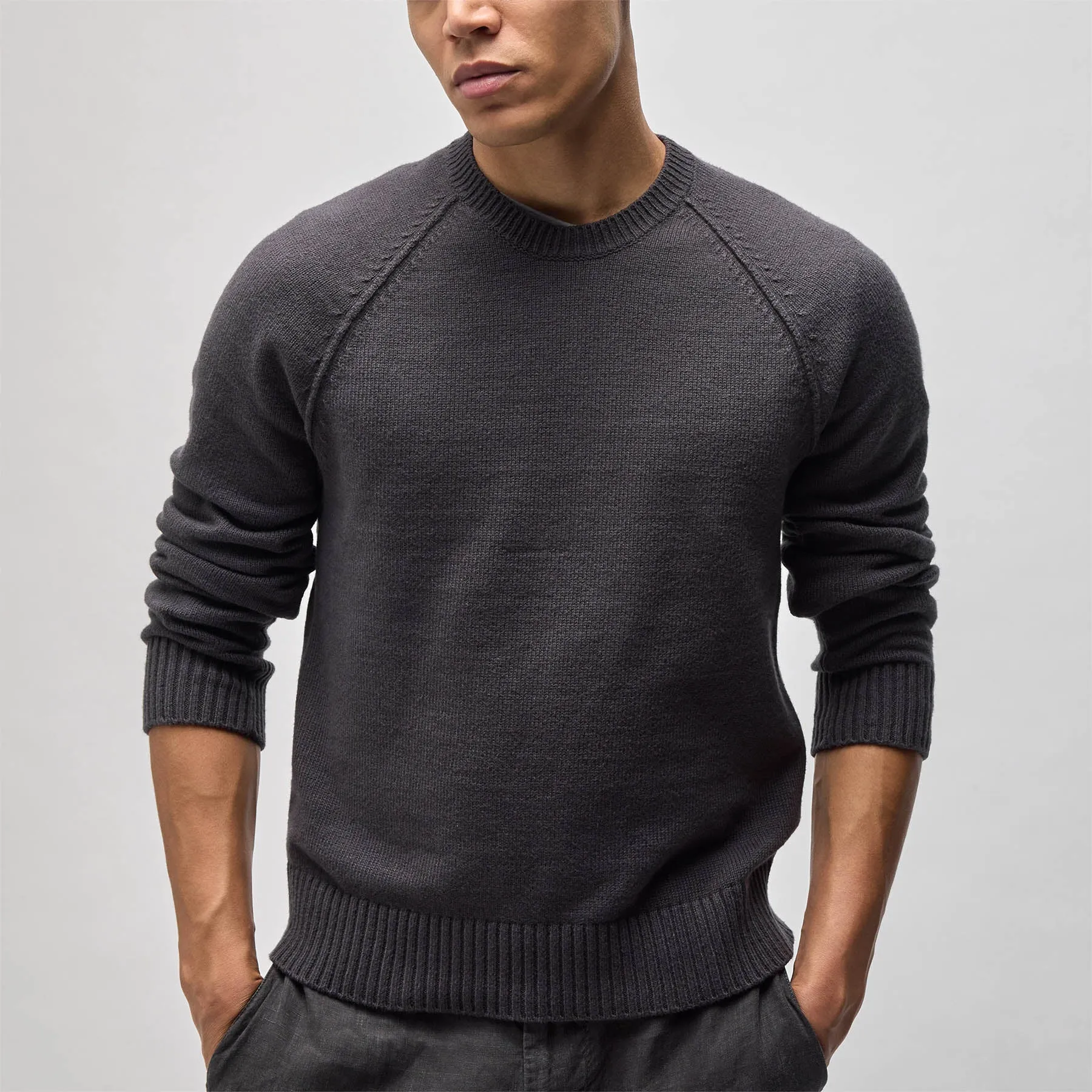 Cotton Knit Raglan Crew - Magma