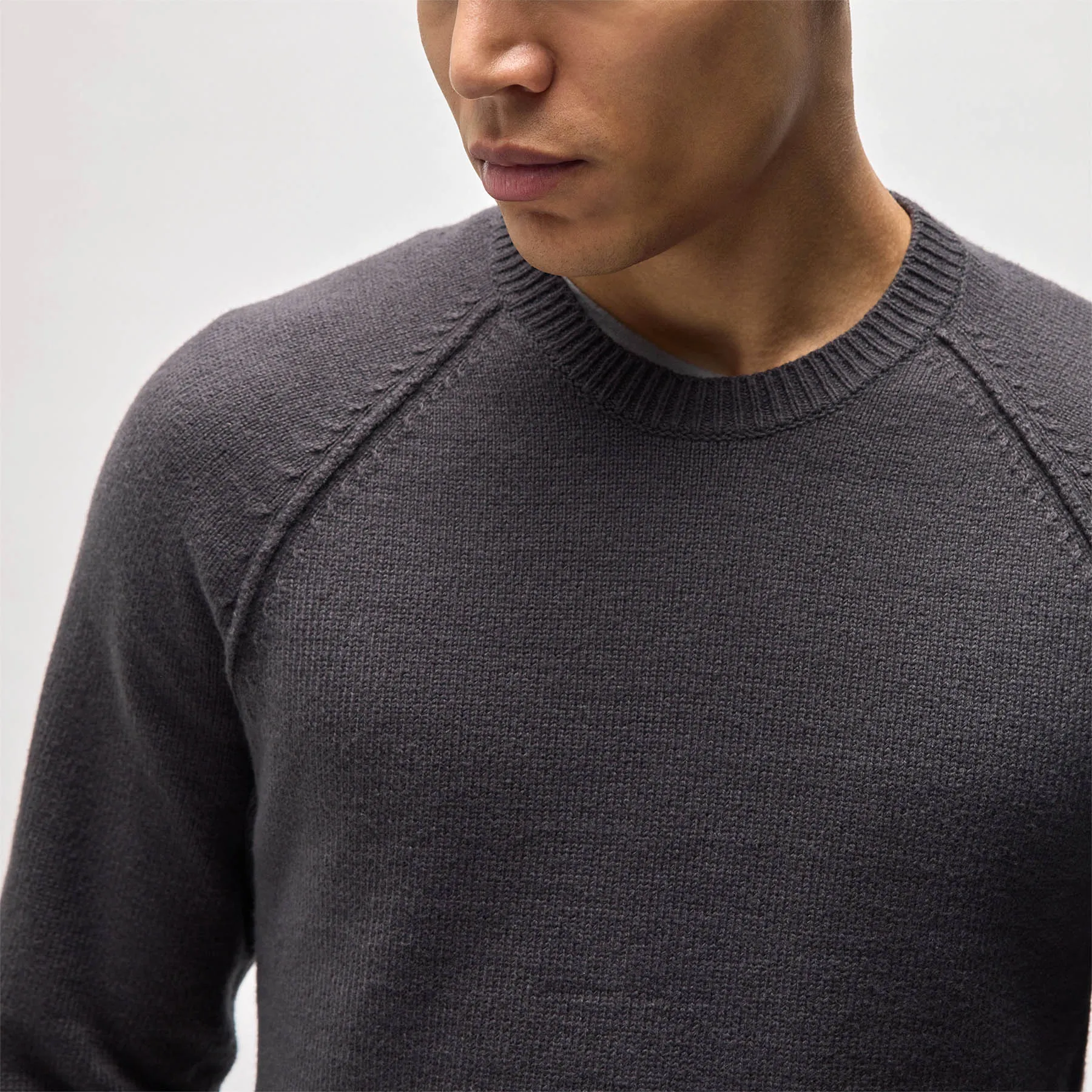 Cotton Knit Raglan Crew - Magma