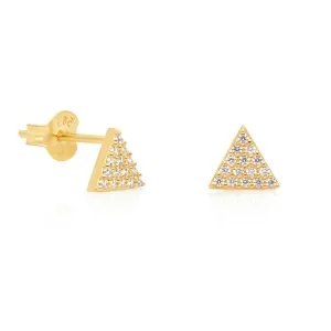 Cubic Zirconia Pave Triangle Earrings