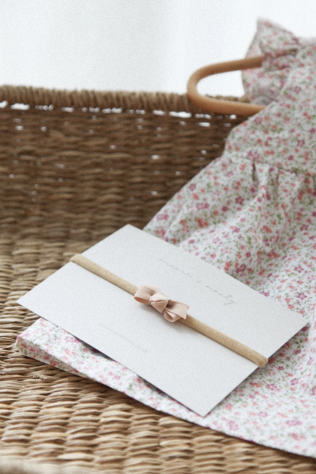 Dainty Mini Bow Headband in Nude