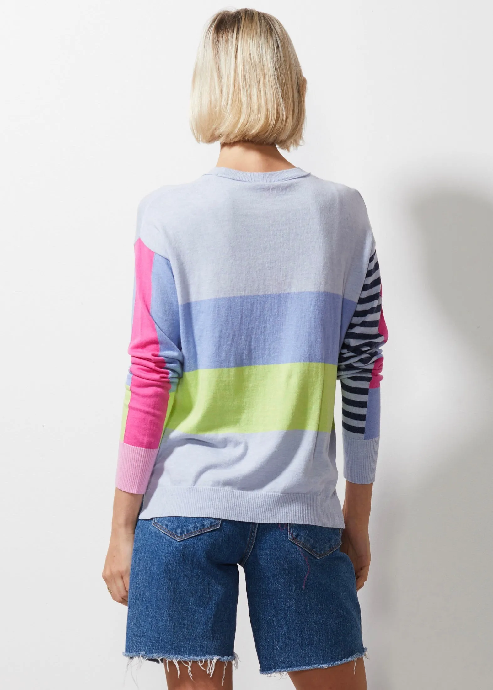 Diagonal Stripe Jumper ZP6615 in Sky by Zaket & Plover