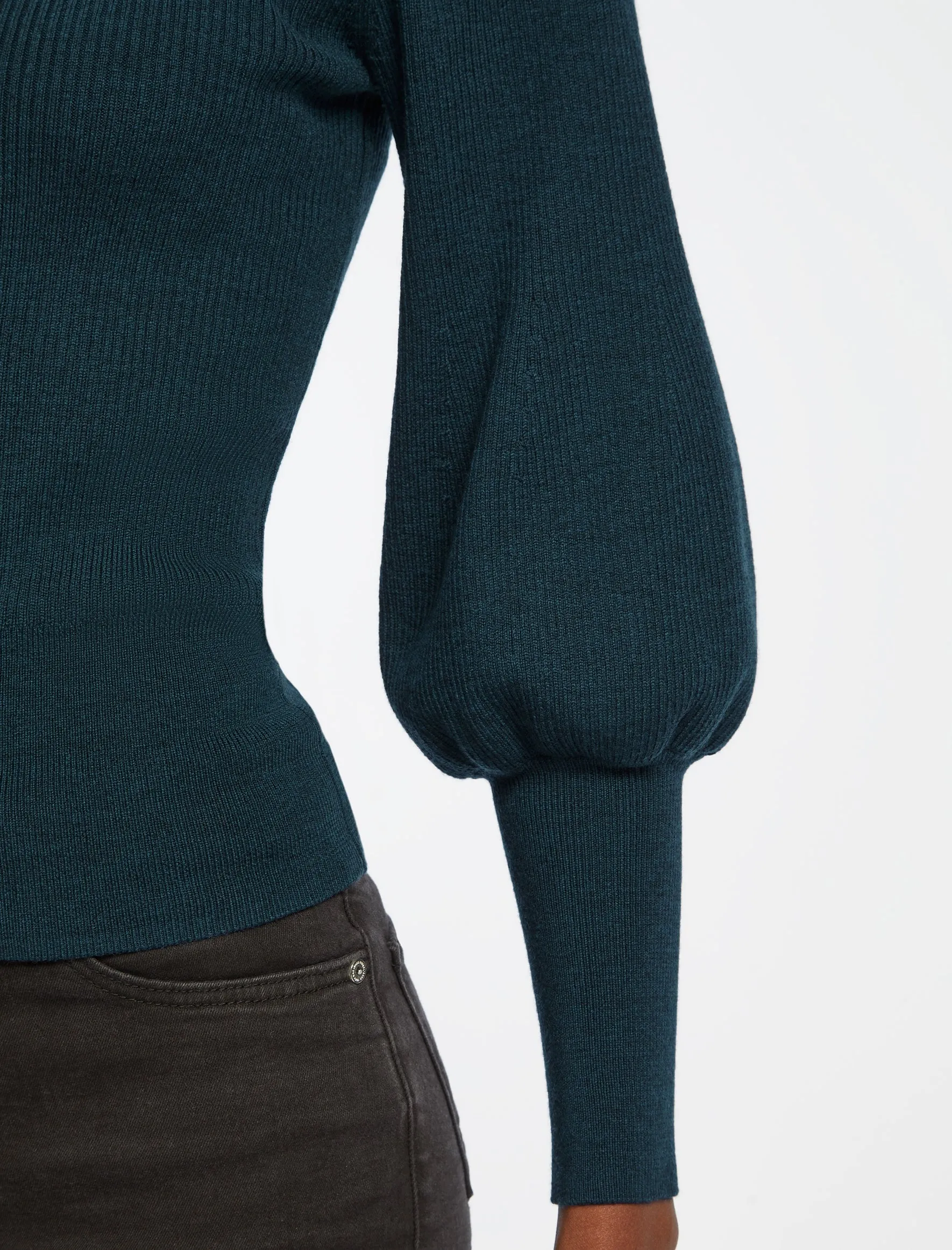 Eva Wool Boat Neck Jumper - Petrol