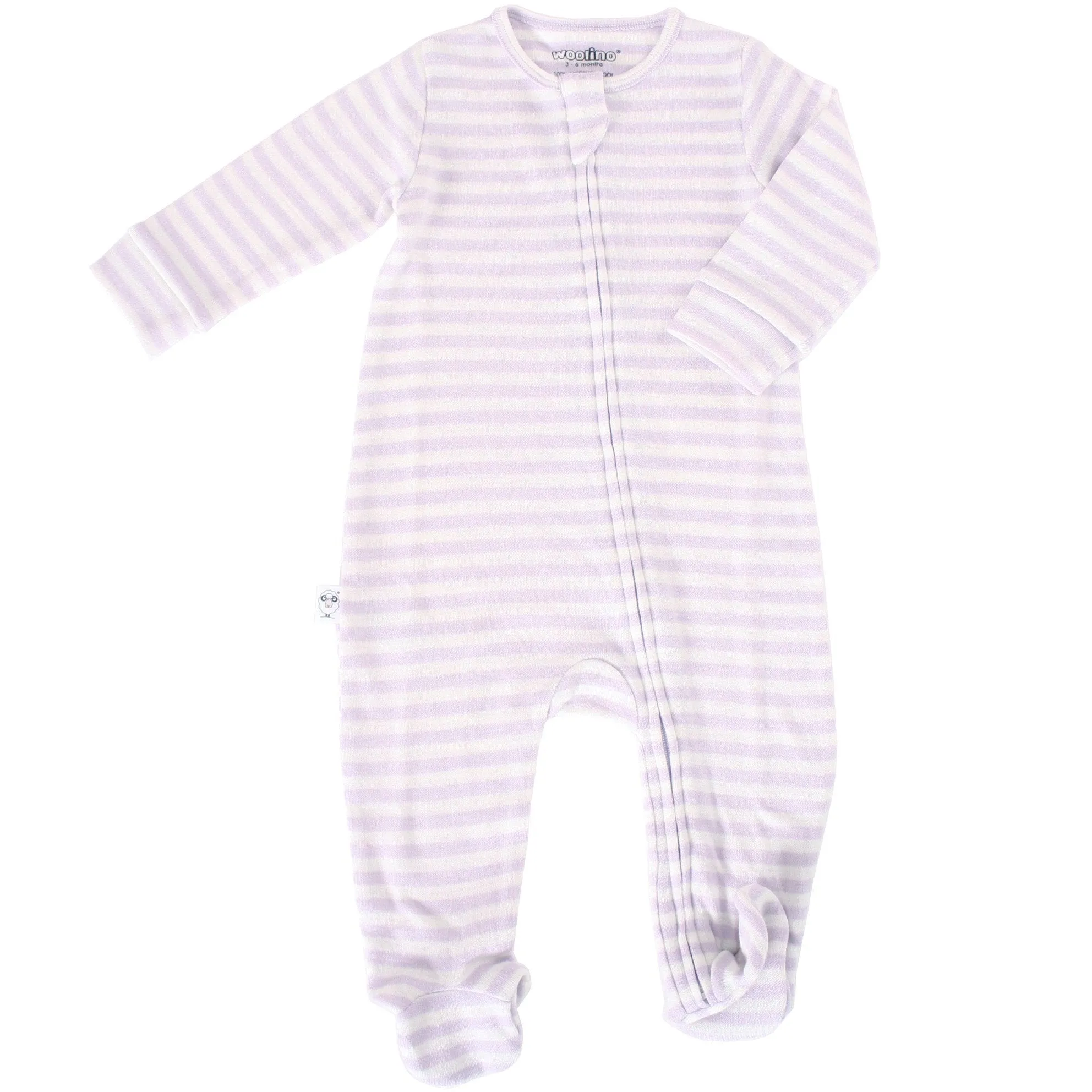 Footie Pajamas, Merino Wool, Lilac