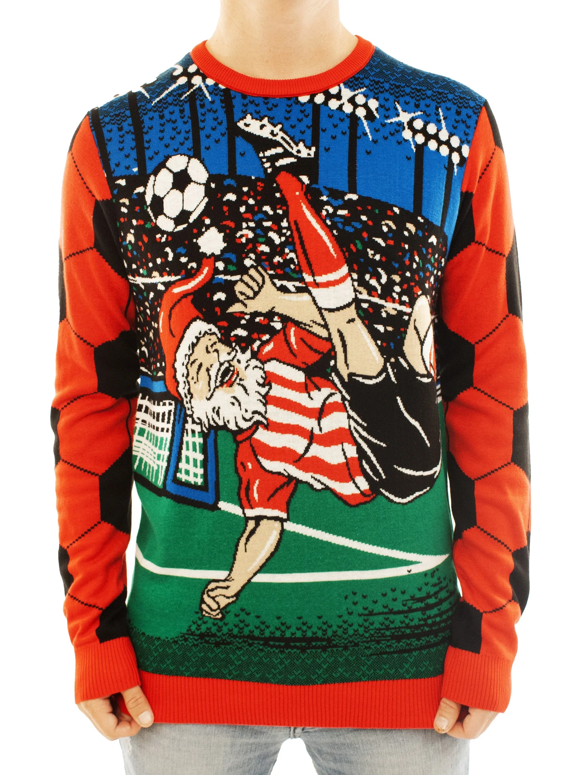 Futbol Soccer Santa | Ugly Christmas Sweater For Men & Women | Unisex Sizing