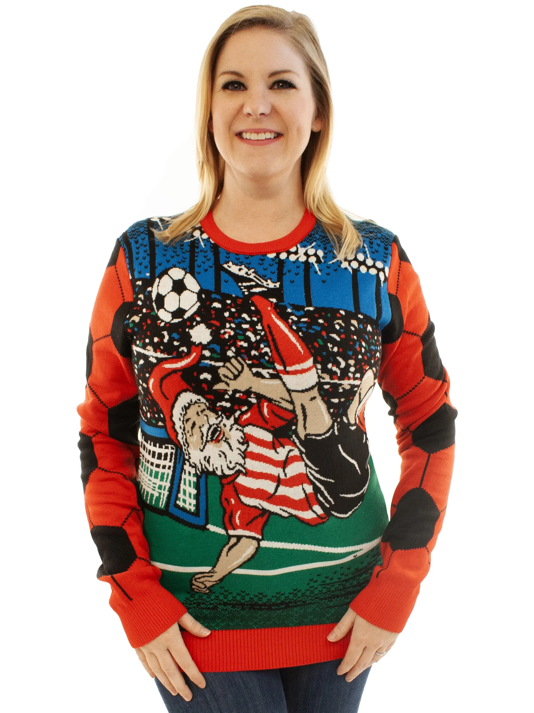 Futbol Soccer Santa | Ugly Christmas Sweater For Men & Women | Unisex Sizing