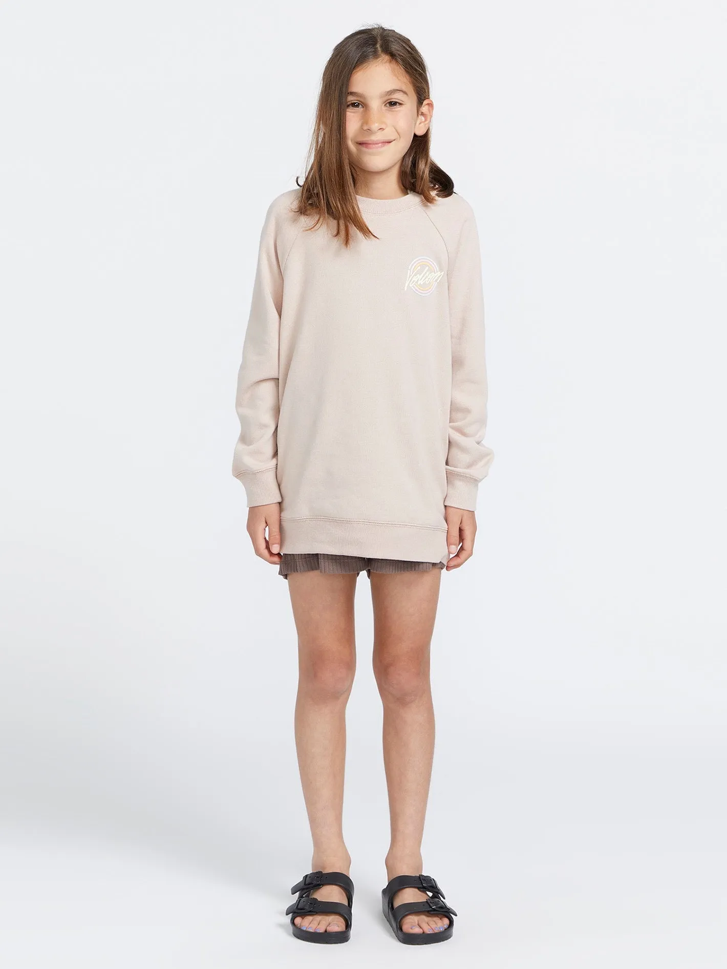 Girls Truly Stokin Boyfriend Crew Sweatshirt - Mushroom