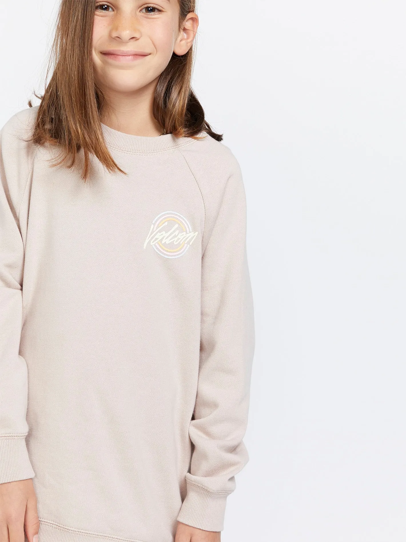 Girls Truly Stokin Boyfriend Crew Sweatshirt - Mushroom