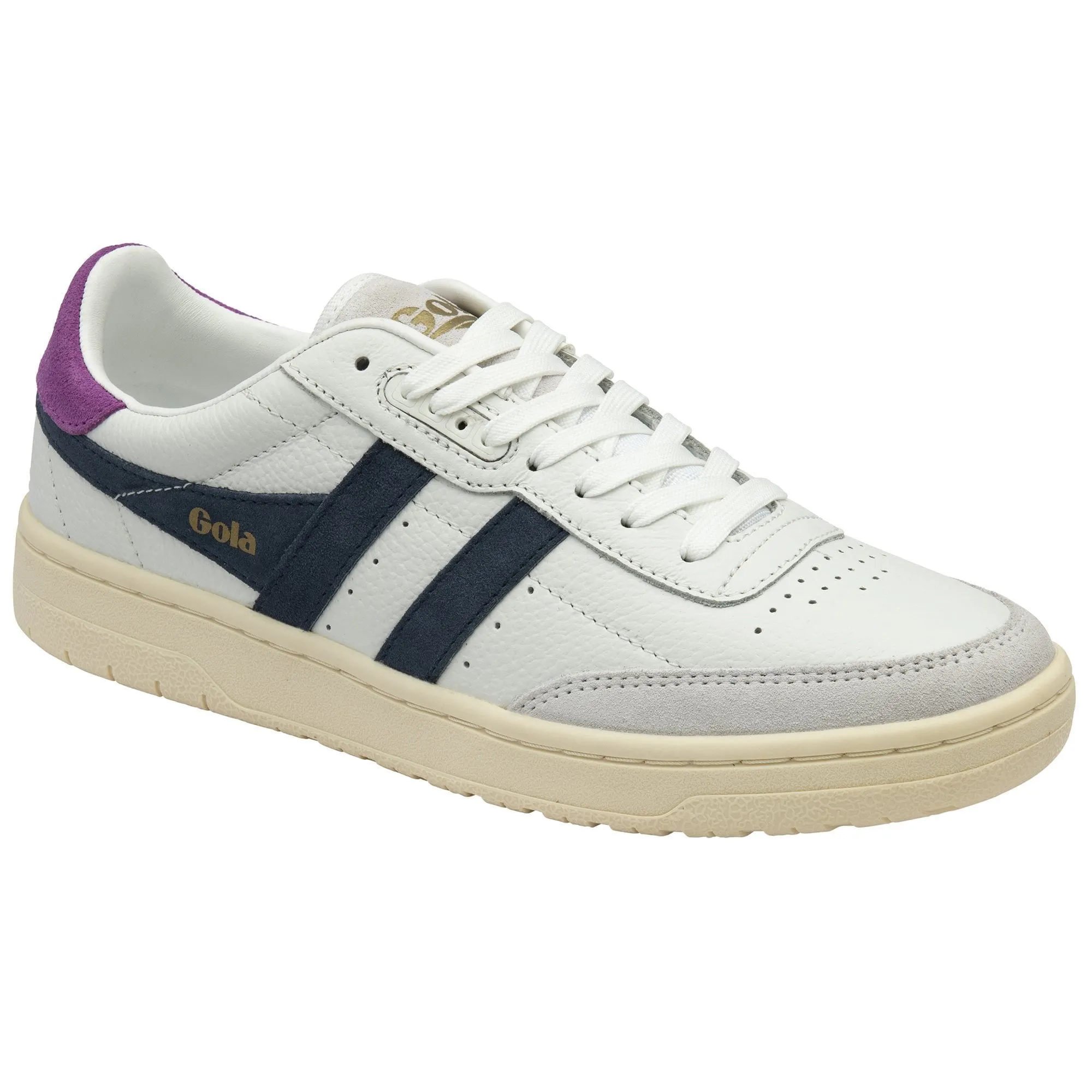 Gola Falcon Sneaker in White/Navy/Foxglove