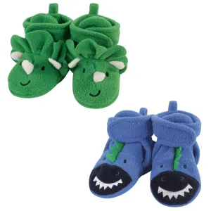 Hudson Baby Cozy Fleece Booties, Boy Dino