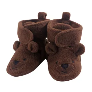 Hudson Baby Cozy Fleece Booties, Brown Bear