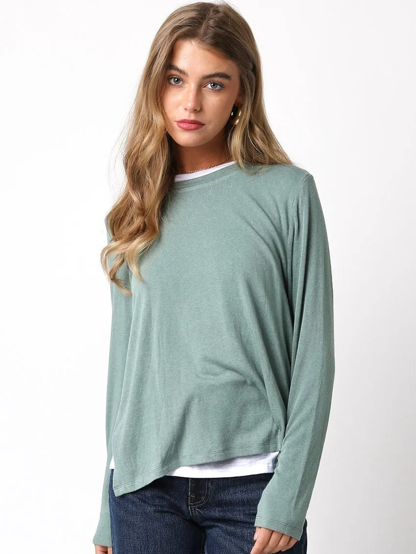 Lined Crew Neck Sweater