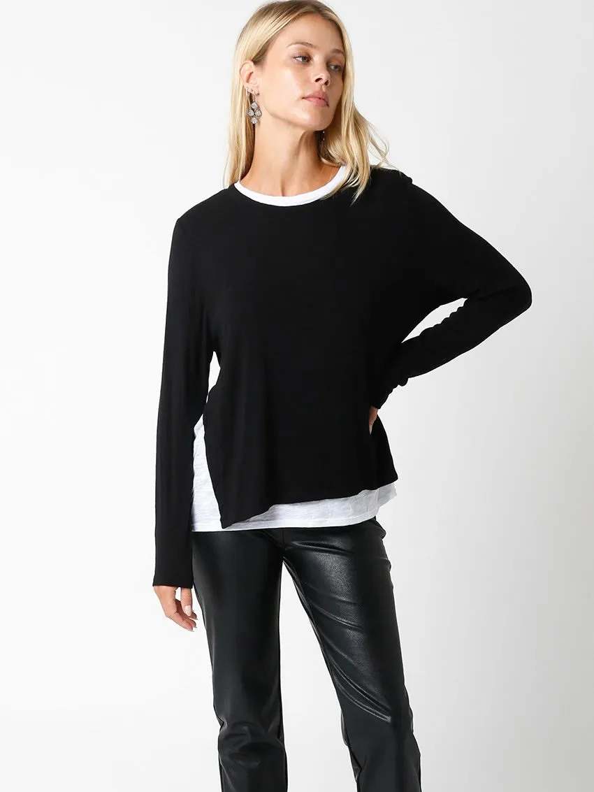 Lined Crew Neck Sweater