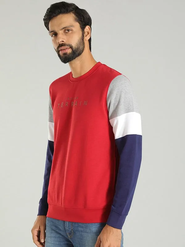 Men Color Block Crew Neck Sweatshirt