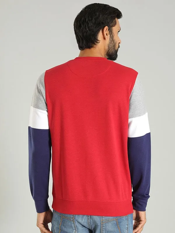 Men Color Block Crew Neck Sweatshirt