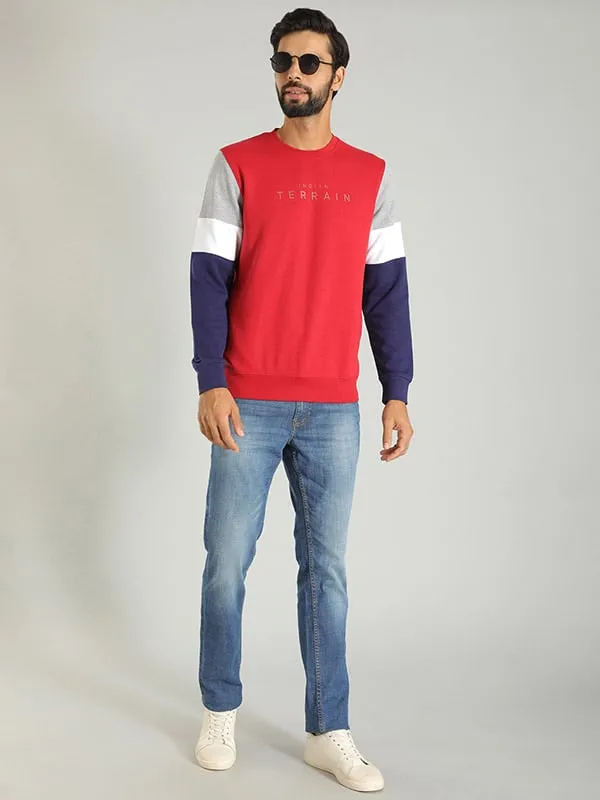 Men Color Block Crew Neck Sweatshirt