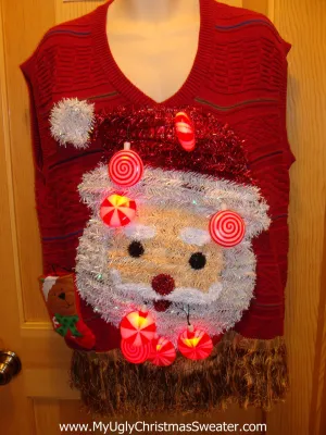 Mens Funny Ugly Christmas Sweater with Lights and Music 3D