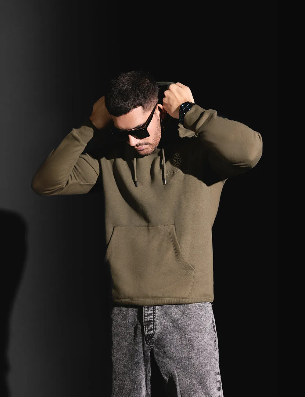 Olive Green Pullover Hoodie