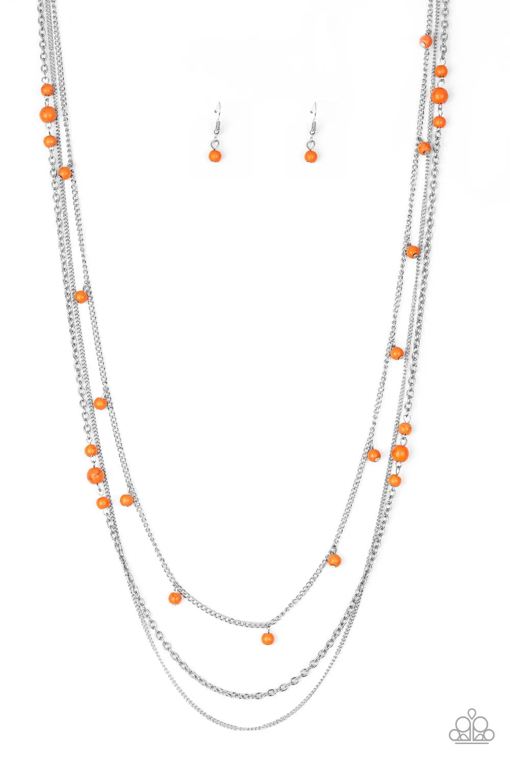 Paparazzi Laying The Groundwork Orange Necklace Set