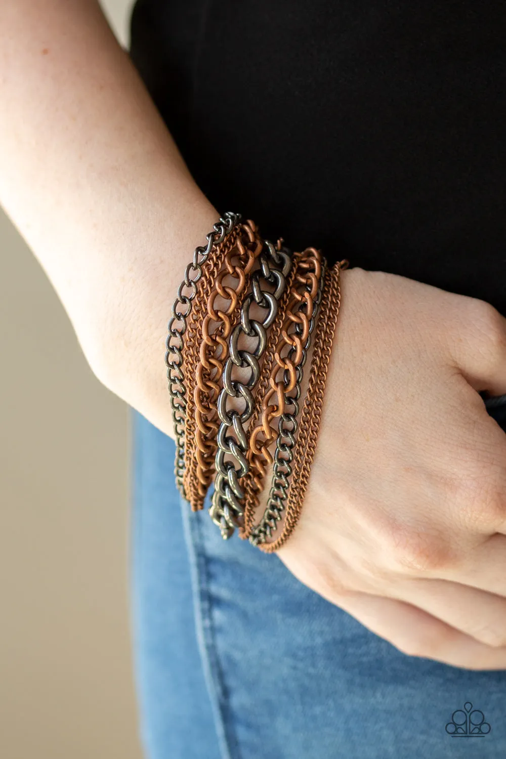 Paparazzi Metallic Horizon Copper Bracelet