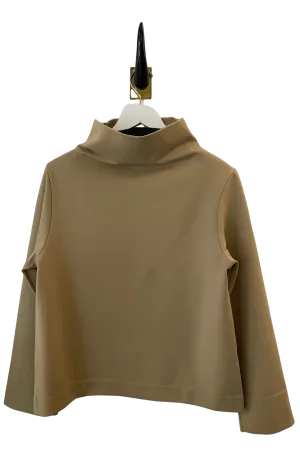 Peter O. Mahler Camel Wide Mock Neck Top