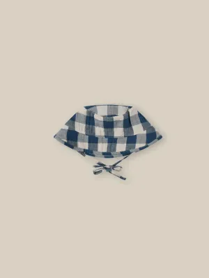 Pottery Blue Gingham Bucket Sun Hat