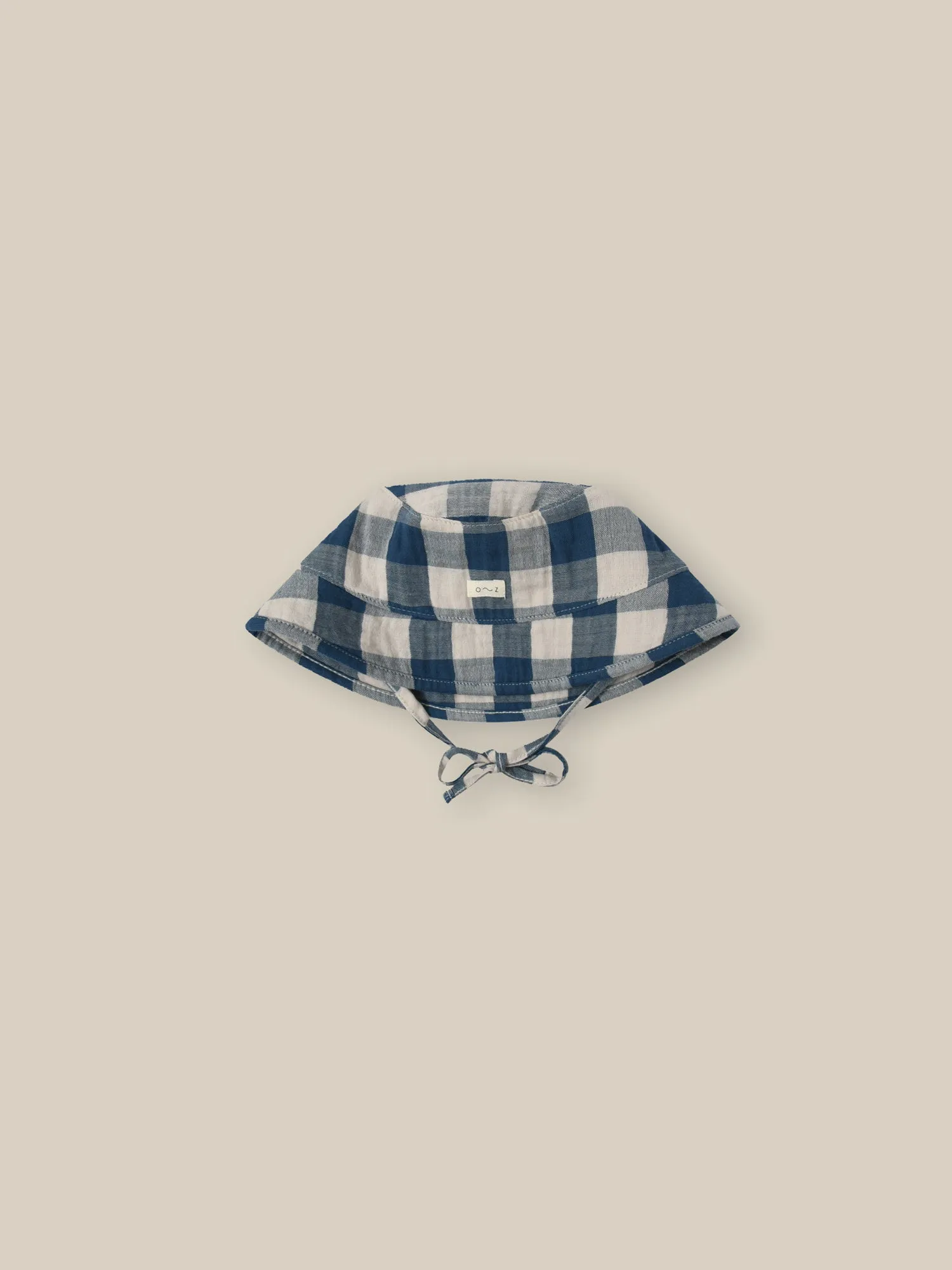 Pottery Blue Gingham Bucket Sun Hat